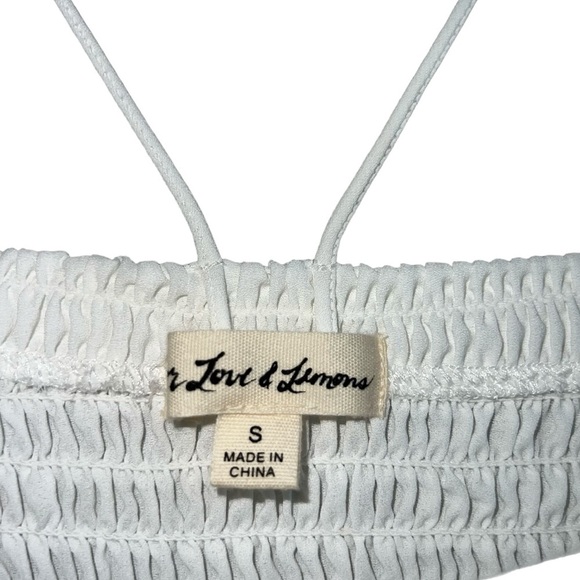 FOR LOVE & LEMONS | NWT Bora Bora Ruffled Mini Dress | White Eyelet Sweetheart S - Picture 10 of 13